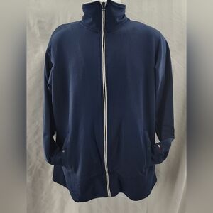 Tommy Hilfiger Navy Blue Zip Up Track Jacket Y2K Plus